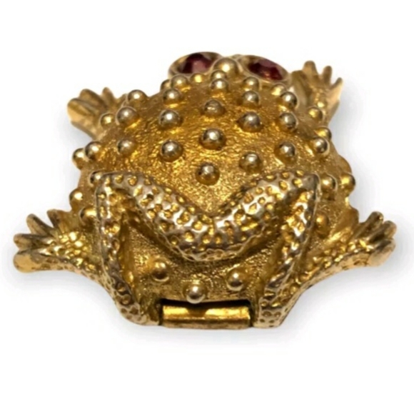 Vtg Helena Rubinstein Heavent Sent Frog Toad Perfume solid Trinket Red Eyes - Picture 3 of 5